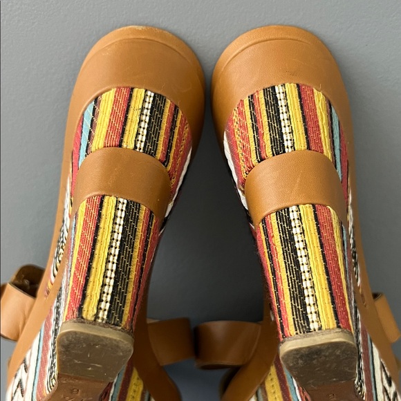 Casadei Leather Platform Wedge Sandals with Buckle Detail - Picture 5 of 9